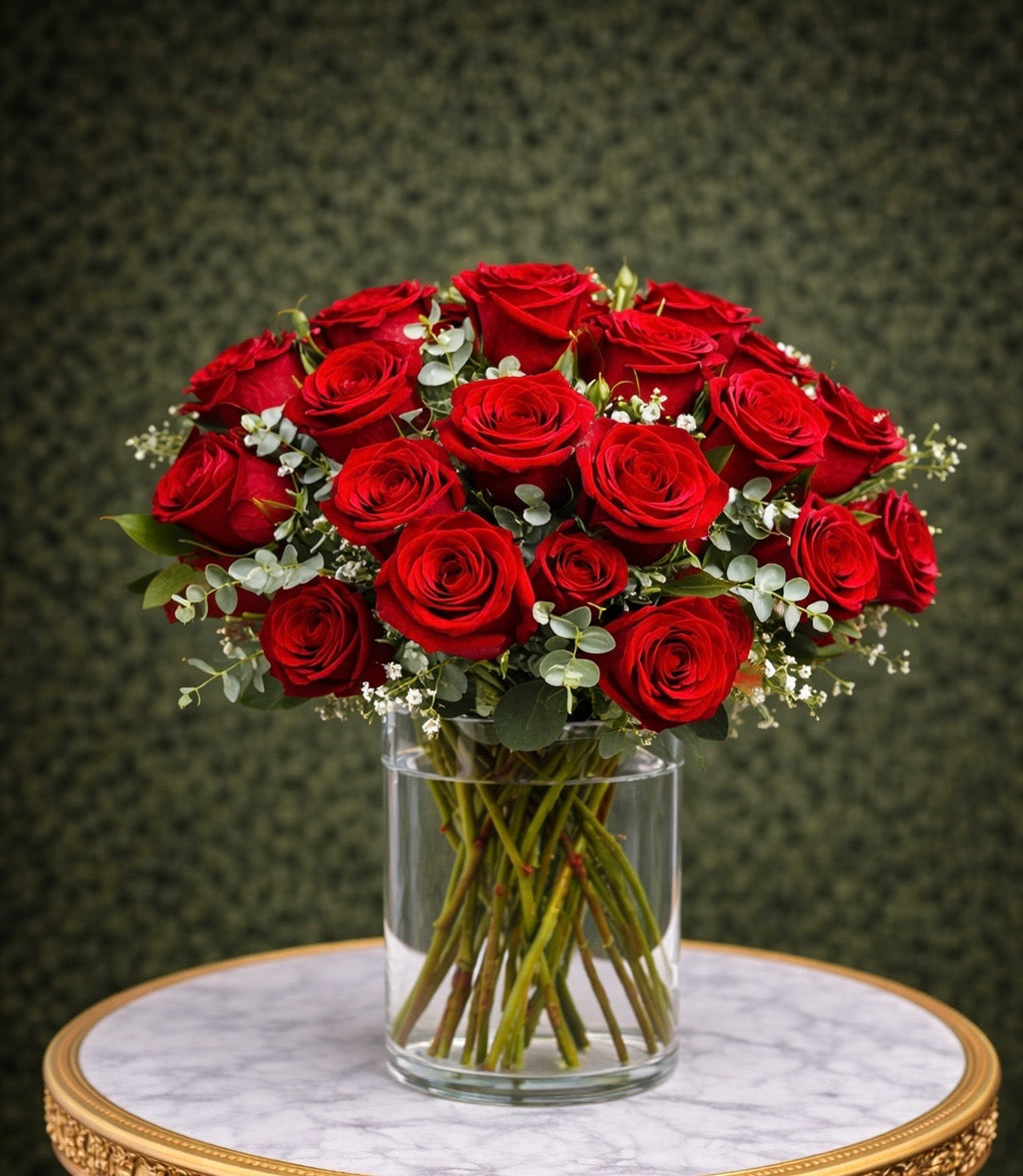 Dozen Roses- Vase Arrangement | Los Angeles Delivery | Beverly Hills ...