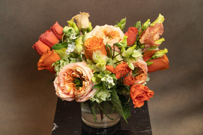 SUN WARMTH  Orange, peach and lime greens - Los Angeles Florist