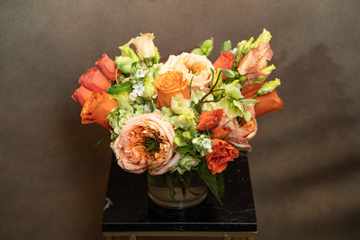 SUN WARMTH  Orange, peach and lime greens - Los Angeles Florist