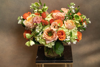 SUN WARMTH  Orange, peach and lime greens - Los Angeles Florist