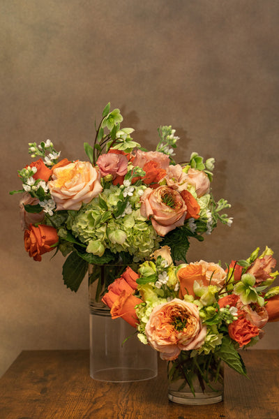 SUN WARMTH  Orange, peach and lime greens - Los Angeles Florist