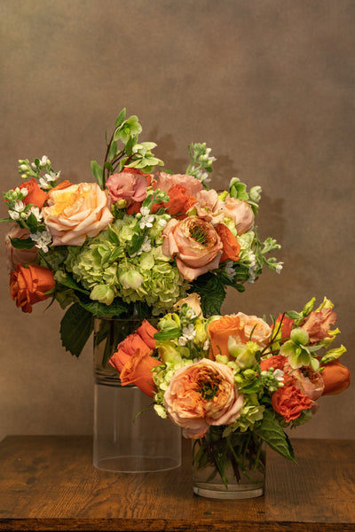 SUN WARMTH  Orange, peach and lime greens - Los Angeles Florist