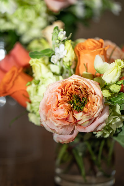 SUN WARMTH  Orange, peach and lime greens - Los Angeles Florist