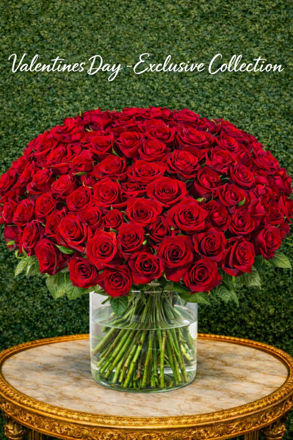 Je T’adore – 50 or 100 Red Roses in Vase | LA Delivery | Beverly Hills ...
